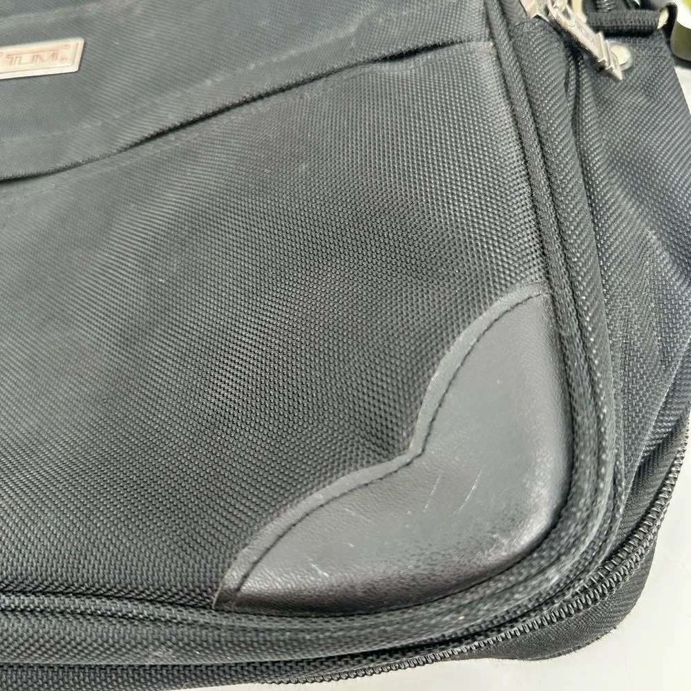 Tumi Organizer Portfolio Briefcase Laptop Bag Black Travel Bag Flawed